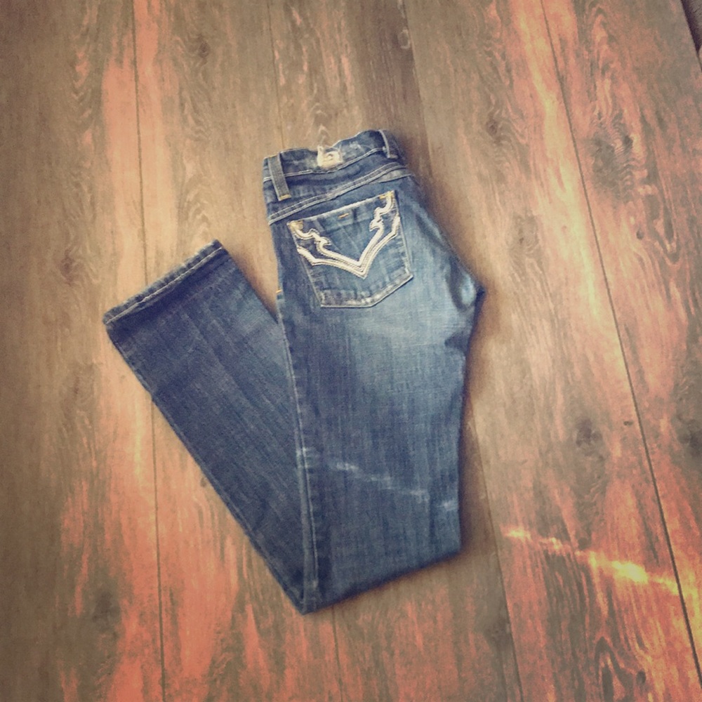 Plastic by gly jeans size 1 slightly distressed